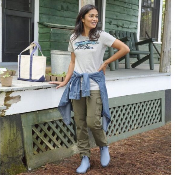 L.L. Bean Women's Washed Cotton Tee, Short-Sleeve Crewneck Graphic - Picture 3 of 4